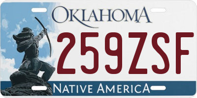 OK license plate 259ZSF