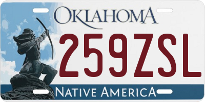 OK license plate 259ZSL