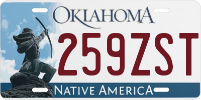OK license plate 259ZST