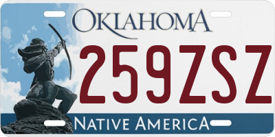 OK license plate 259ZSZ