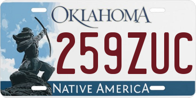 OK license plate 259ZUC