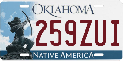 OK license plate 259ZUI