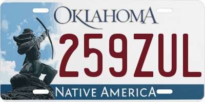 OK license plate 259ZUL