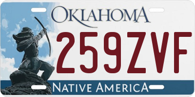 OK license plate 259ZVF