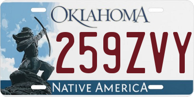 OK license plate 259ZVY