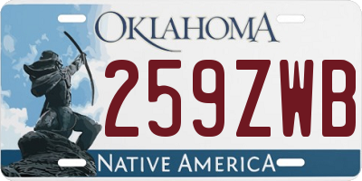 OK license plate 259ZWB