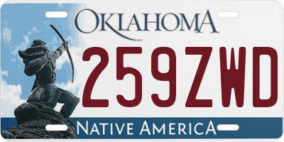 OK license plate 259ZWD