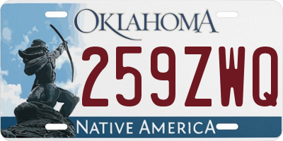 OK license plate 259ZWQ