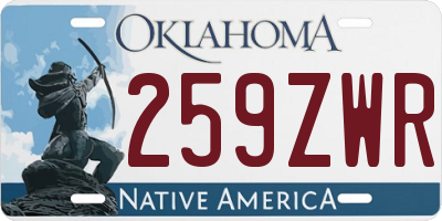 OK license plate 259ZWR