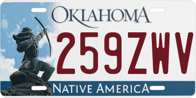 OK license plate 259ZWV