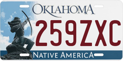 OK license plate 259ZXC