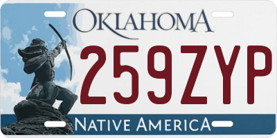 OK license plate 259ZYP