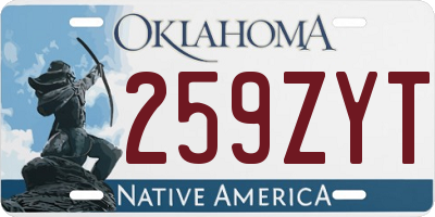 OK license plate 259ZYT