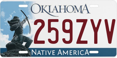 OK license plate 259ZYV