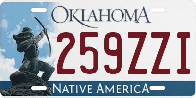 OK license plate 259ZZI