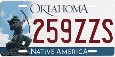 OK license plate 259ZZS