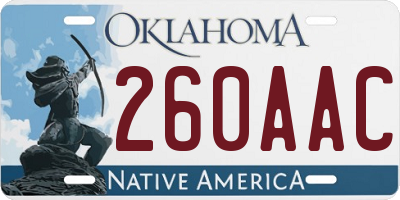 OK license plate 260AAC