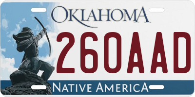 OK license plate 260AAD