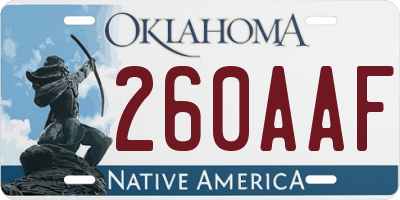 OK license plate 260AAF