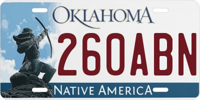 OK license plate 260ABN