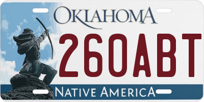 OK license plate 260ABT