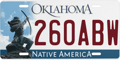 OK license plate 260ABW