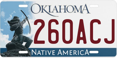 OK license plate 260ACJ