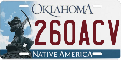OK license plate 260ACV