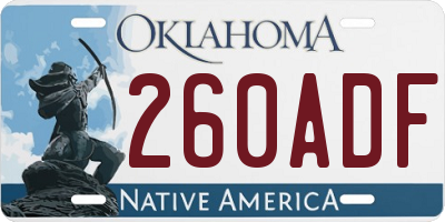 OK license plate 260ADF