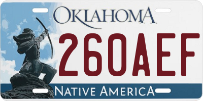OK license plate 260AEF