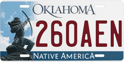 OK license plate 260AEN