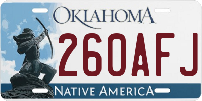 OK license plate 260AFJ