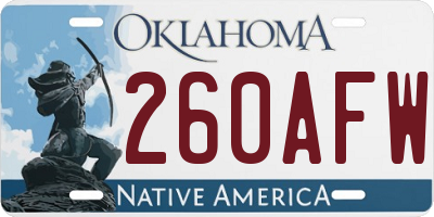 OK license plate 260AFW