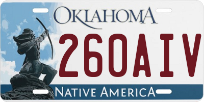 OK license plate 260AIV