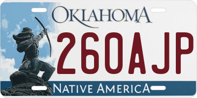 OK license plate 260AJP