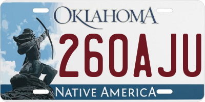 OK license plate 260AJU