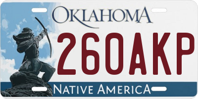 OK license plate 260AKP