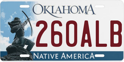 OK license plate 260ALB