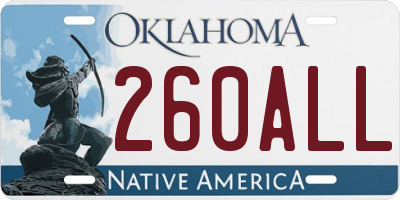OK license plate 260ALL