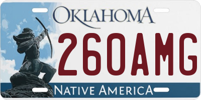 OK license plate 260AMG