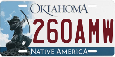 OK license plate 260AMW