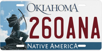 OK license plate 260ANA