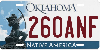 OK license plate 260ANF