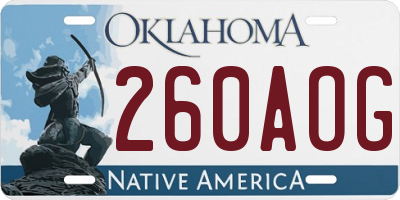 OK license plate 260AOG