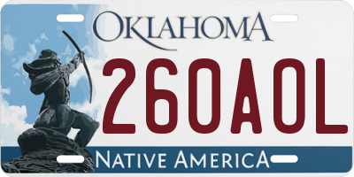 OK license plate 260AOL