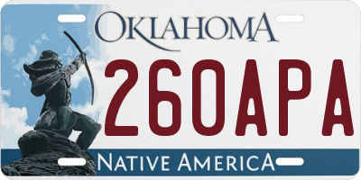 OK license plate 260APA