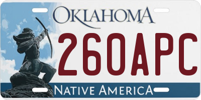 OK license plate 260APC