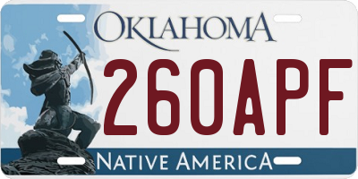 OK license plate 260APF
