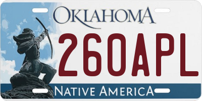 OK license plate 260APL