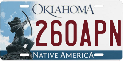OK license plate 260APN